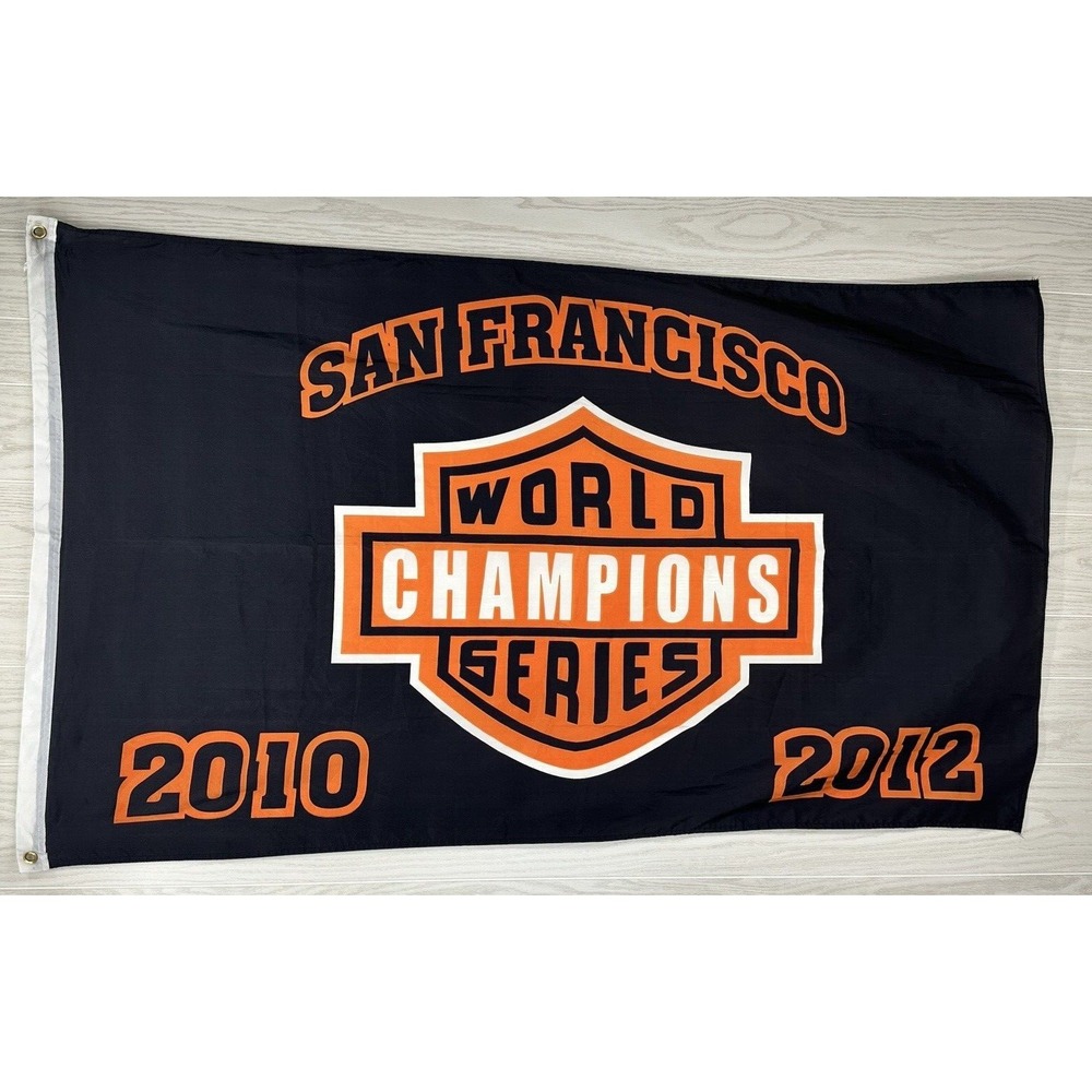 San Francisco Giants MLB World Series Champions 2010 2012 Flag 36"x60" Black